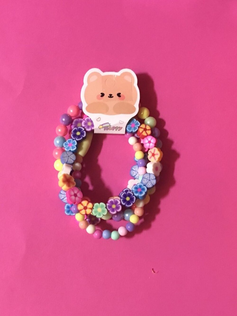 Flower Festival Set of 4 Handmade Beaded Bracelets - Stackable Jewelry